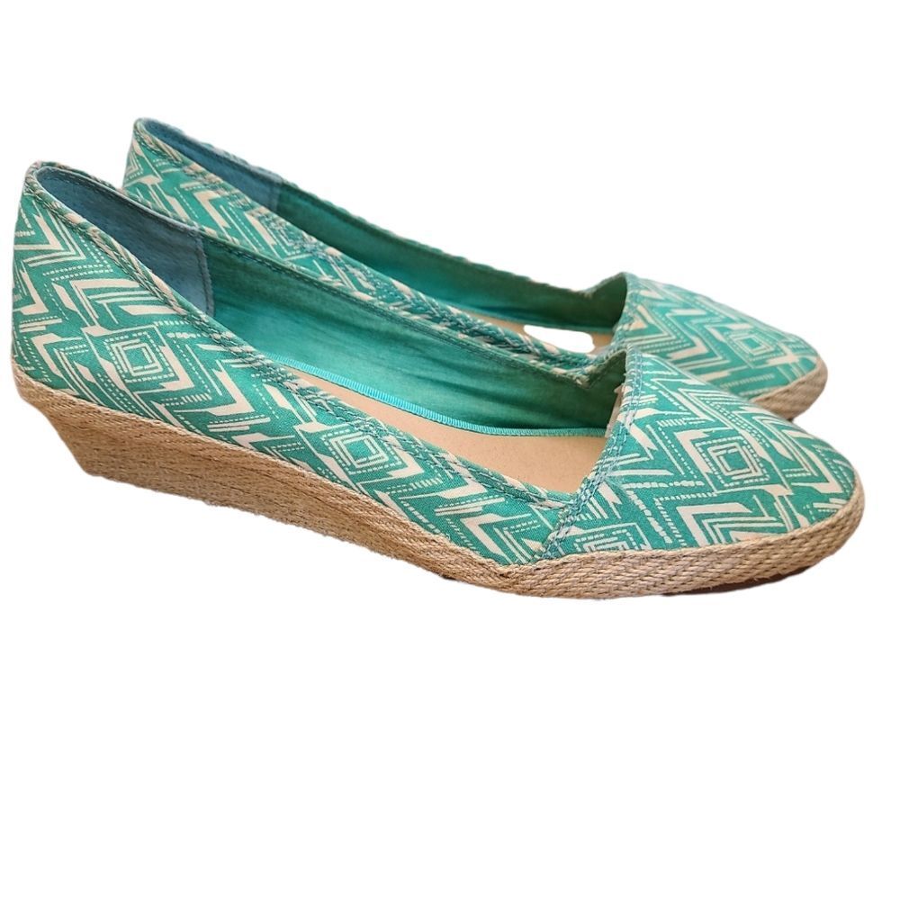 Lucky Brand Green Wedge Summer Shoes Womens size 10